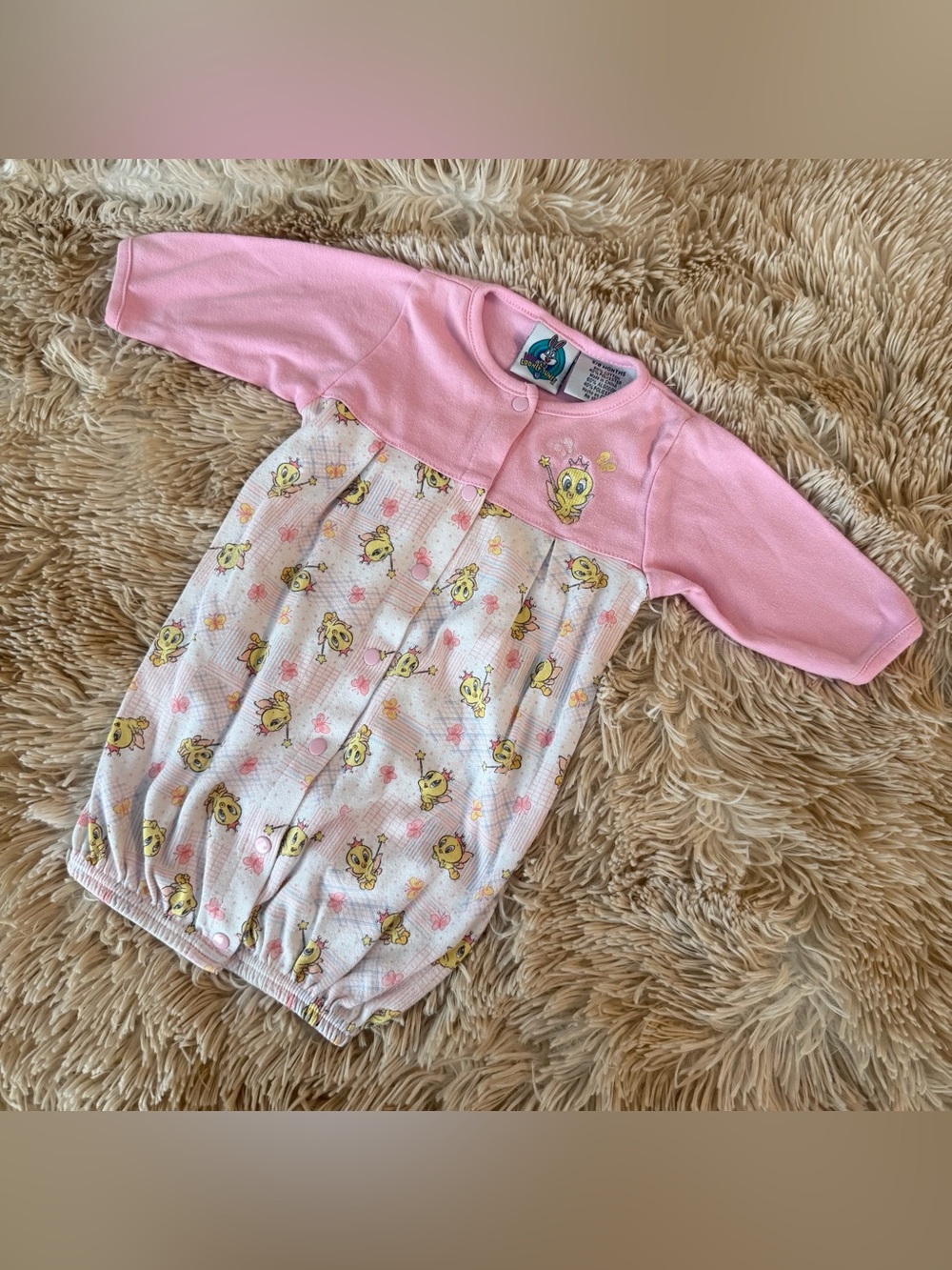 Vintage Looney tunes Warner Bros. Tweety Infant Sleep Sack Tweety Print